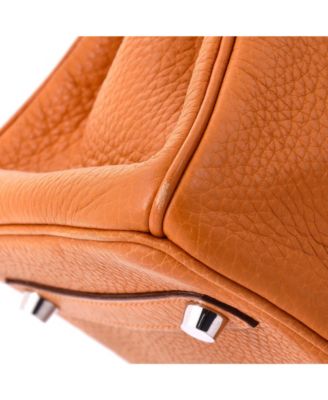 Birkin 30 Handbag Orange Clemence with Palladium Hardware