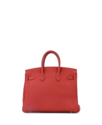 Birkin 25 Handbag Red Togo with Gold Hardware