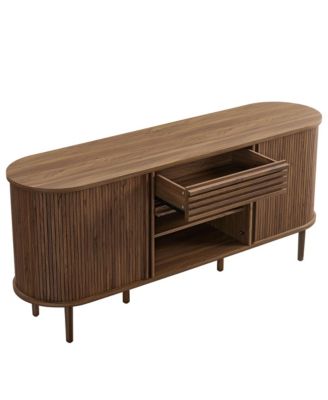 Harlan 67" Fluted Oval Sideboard Cabinet