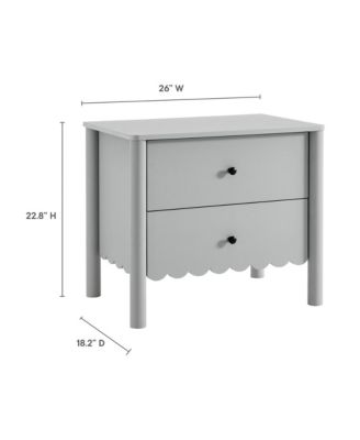 Emmeline Scalloped 2-Drawer Nightstand