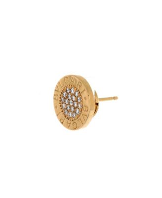 Classic Round Stud Earrings 18K Gold with Diamonds