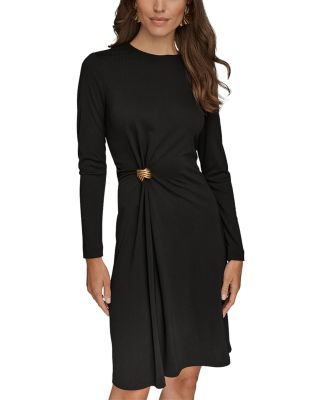 Ruched Hardware Trim Dress