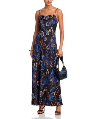 Snakes Bouquet Maxi Slip Dress
