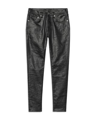 Black Patent Leather Film Skinny Jeans