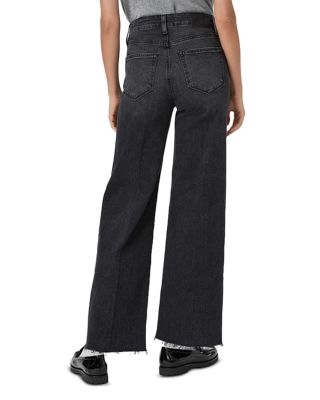 Anessa High Rise Wide Leg Jeans in Viper Black Distressed