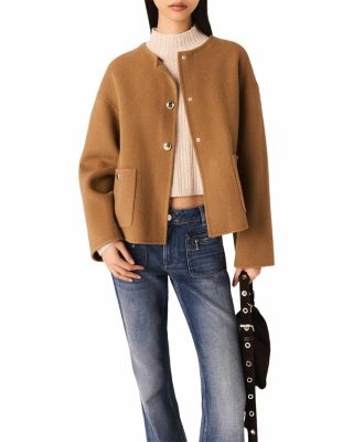 Double-Faced Coat with Leather Collar