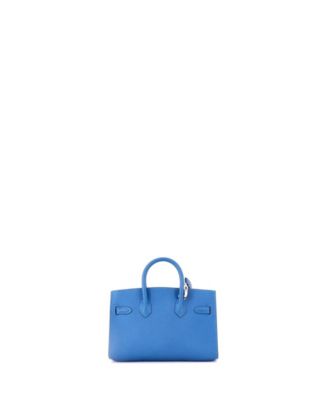 Birkin Tiny Handbag Blue Epsom with Palladium Hardware