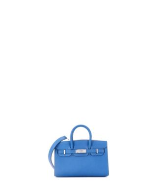 Birkin Tiny Handbag Blue Epsom with Palladium Hardware