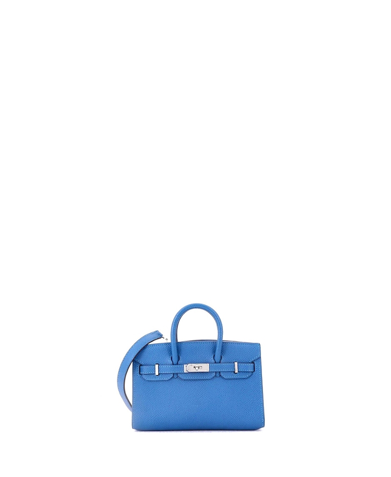 PRE-OWNED HERMES Pre-owned  Hermes Birkin Tiny Handbag Blue Epsom With Palladium Hardware