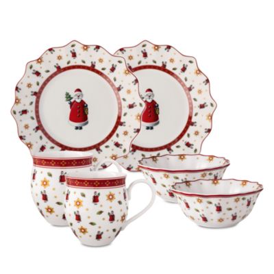 Toy's Delight Santa 6 Piece Breakfast Set, Service for 2