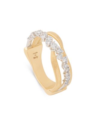 18K Yellow Gold Marrakech Diamond Three Strand Crossover Ring