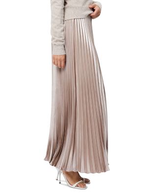 Marielle Satin Pleated Maxi Skirt