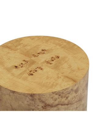 Fig Natural Burl Drum Side Table