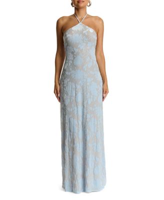 Burnout Halter Maxi Dress