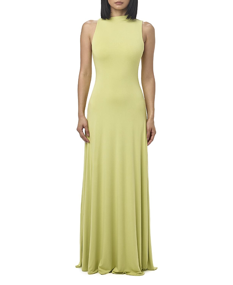 Naked Wardrobe Smooth Sleeveless A-line Maxi Dress In Green