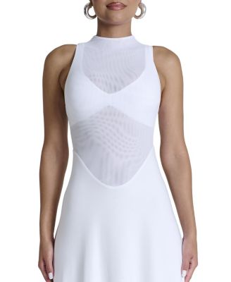 Hourglass Mesh Sleeveless Midi Dress