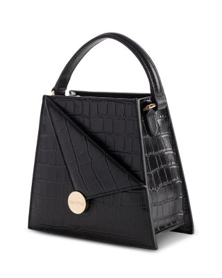 Kandi Croc Embossed Leather Handbag