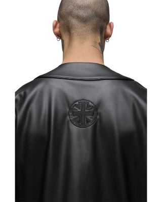 Faux Leather Baseball Jersey