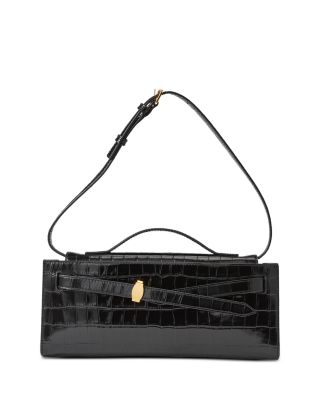 Dash Croc Embossed Leather Clutch