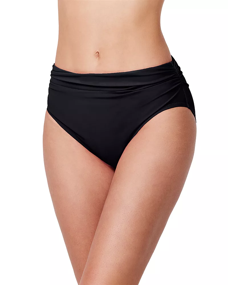 Profile by Gottex Mid Rise Shirred Bikini Bottom