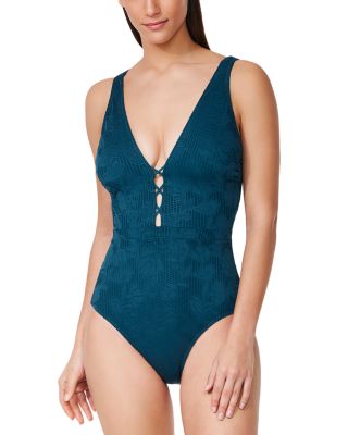 Deep V Neck Halter One Piece Swimsuit