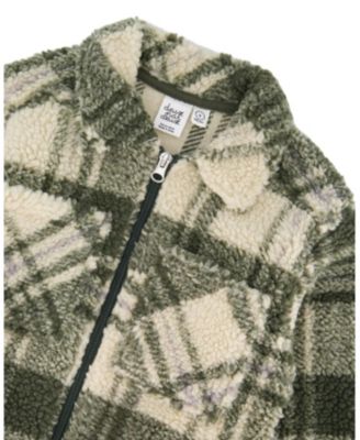 Boys' Faux Fur Long Sleeve Zip Front Overshirt - Little Kid