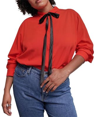  The Empower Long Sleeve Bow Button Up