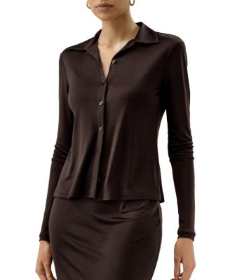  Basic Slim Silk Jersey Shirt