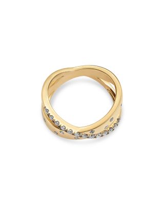 Diamond Crossover Ring in 14K Yellow Gold, 0.33 tcw