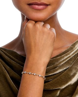 Diamond Clover Station Bracelet in 14K Yellow Gold, 1.0 tcw
