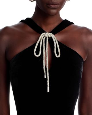 Bow Front Stretch Velvet Gown