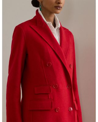 Double Breasted Wool Blend Coat