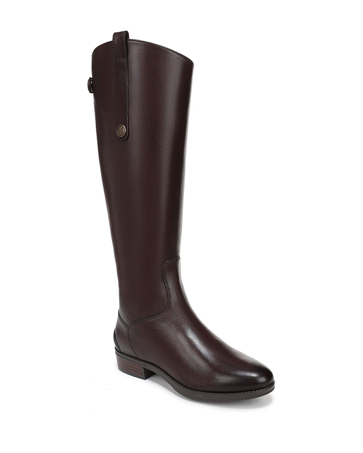 Sam Edelman Women's Penny Round Toe Leather Low-Heel Riding Boots