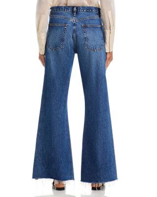 The Lax High Rise Flare Jeans in Antidote Raw Fray