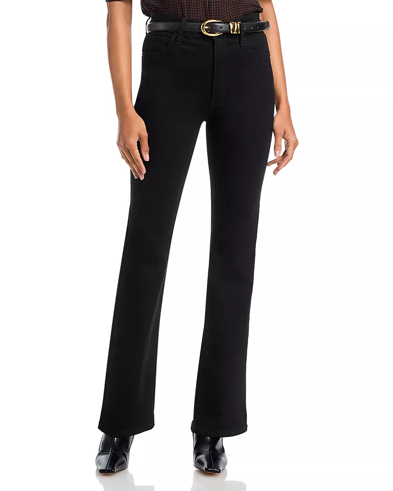 Frame The Reboot High Rise Flare Leg Jeans in Black