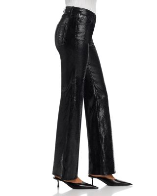 The Leather Rodeo Mid Rise Jeans in Black Snake