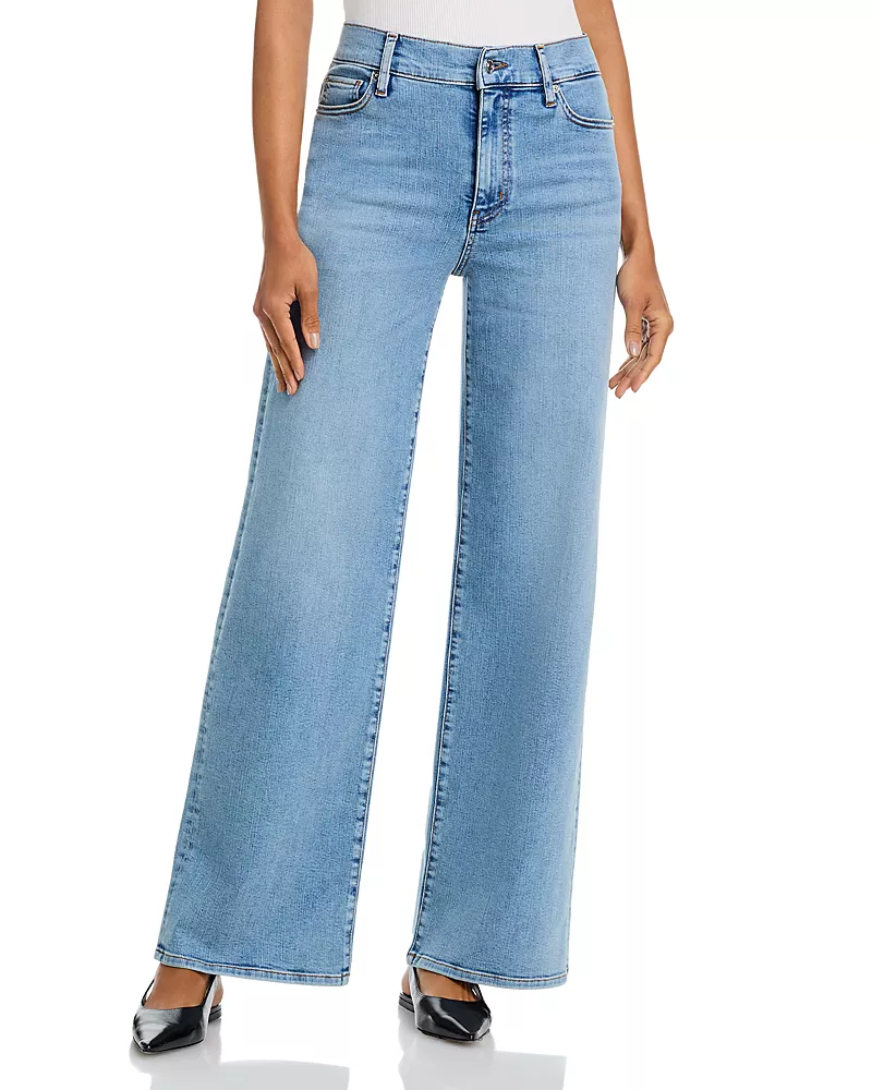 Frame Le Slim Palazzo High Rise Jeans in Canals Ripple
