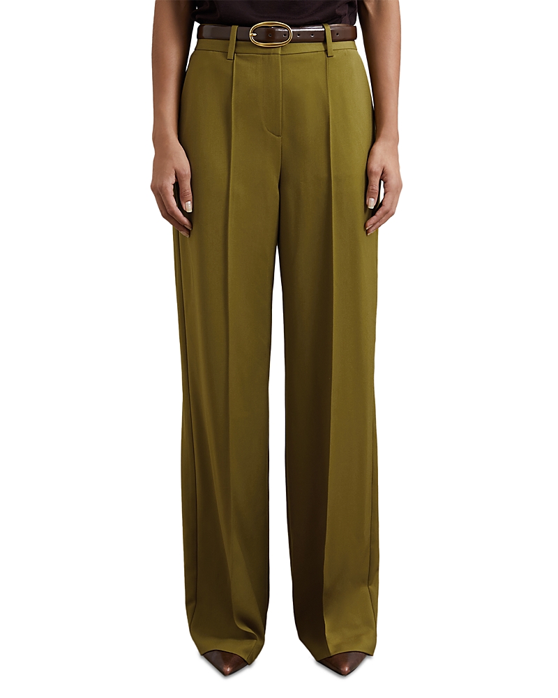 Reiss Luisa Wide Leg Trousers In Green