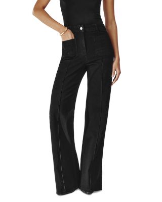 Reiss Petite Sakura Flare Patch Pocket Jeans In Black