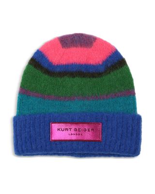 Fuzzy Striped Beanie
