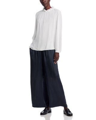 Gathered Neck Silk Top