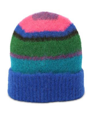Fuzzy Striped Beanie