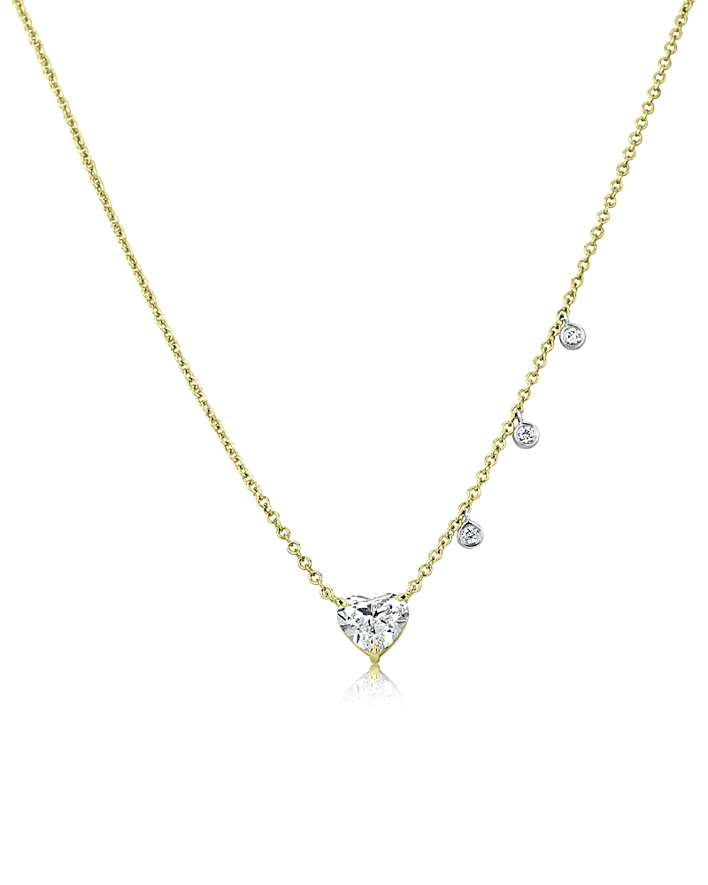 Meira T 14k White & Yellow Gold Lab Grown Diamond Heart Pendant Necklace, 16-18 In Gold