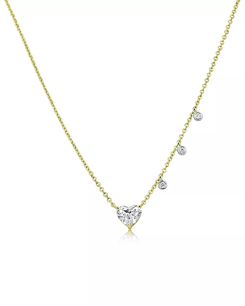 Meira T 14K White & Yellow Gold Lab Grown Diamond Heart Pendant Necklace, 16