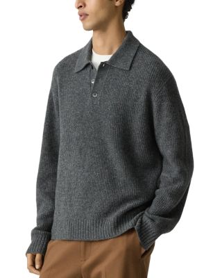 Ribbed Long Sleeve Polo Sweater