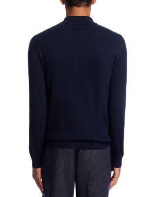 Parquet Stitch Long Sleeve Polo Sweater