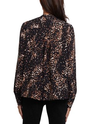 Printed Tie Neck Blouse
