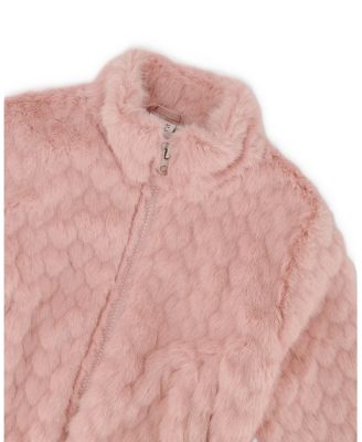 Girls' Faux Fur Jacquard Jacket - Little Kid