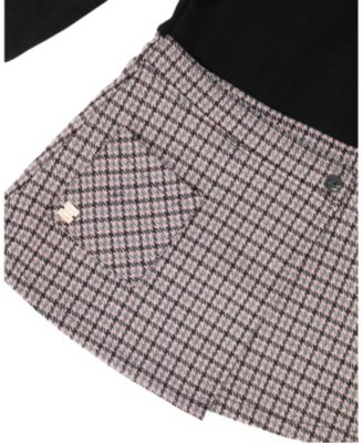  Girls' Bi-Material Dress and Houndstooth - Little Kid
