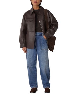 Petite Elasticated Waist Barrel Jeans in Denim